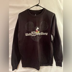 Disney Hanes Black Crewneck Mickey Mouse Sweatshirt Size Medium